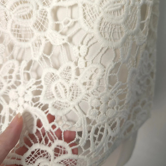 Nanette Lepore Ivory Floral Lace Sleeveless Top - Picture 6 of 8